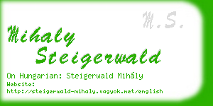 mihaly steigerwald business card