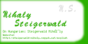 mihaly steigerwald business card